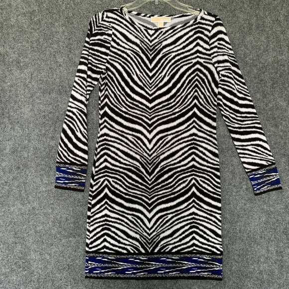 Michael MIchael Kors Sheath Dress Women Small Zebra Stretchy Slinky Hem Border - Picture 10 of 10
